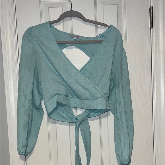 Tops - Elegant Blue Wrap Top